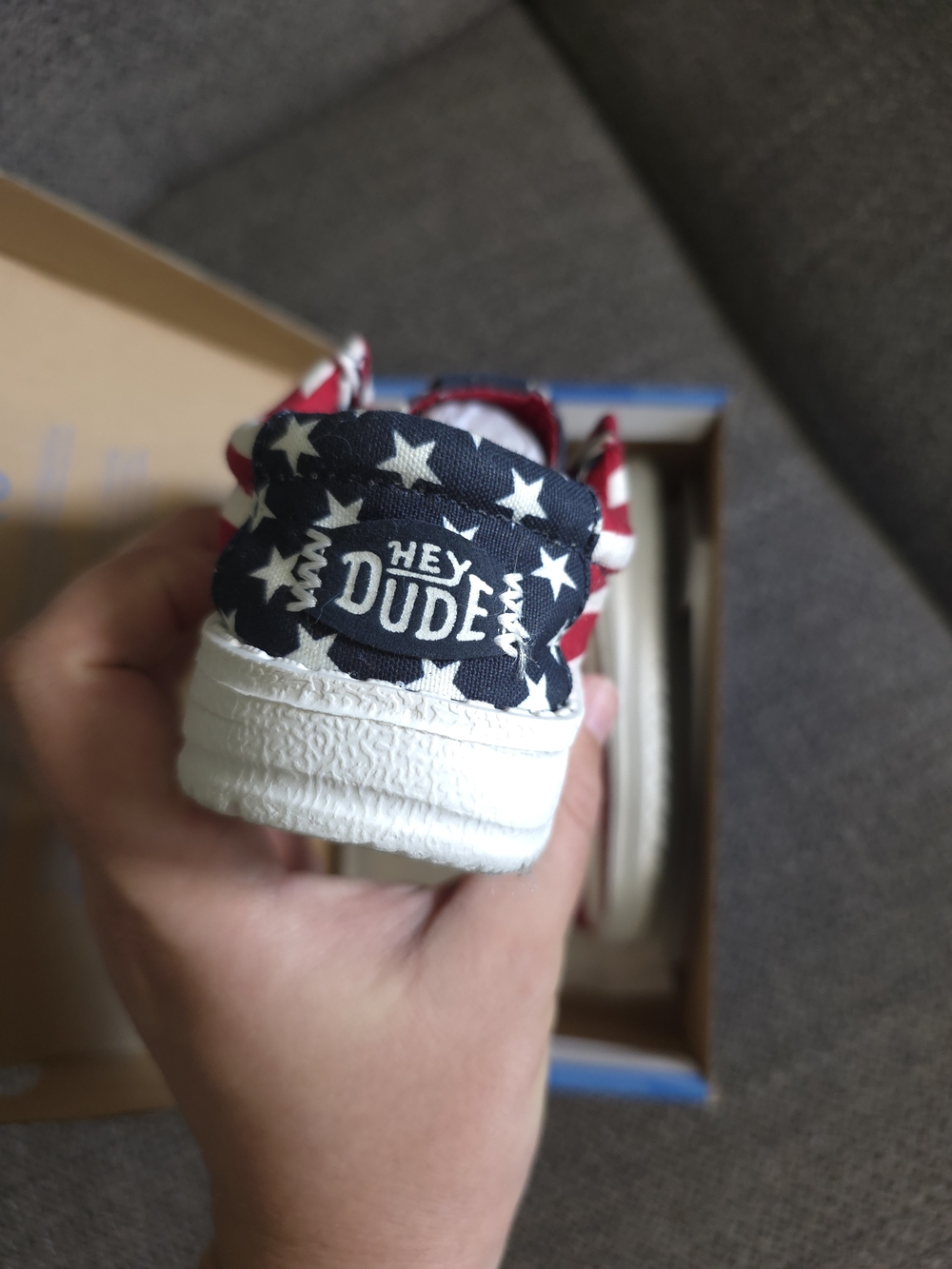 Hey Dude Kids Americana Flag Slip-On Shoe in Red, White & Blue Toddler Size 8 - Picture 4 of 6